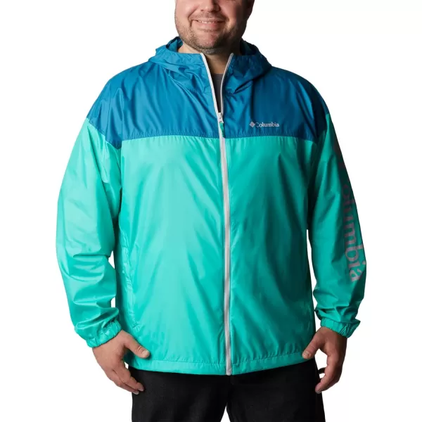 Columbia Mens Flash Challenger Novelty WindbreakerElectric TurquoiseDeep Marine