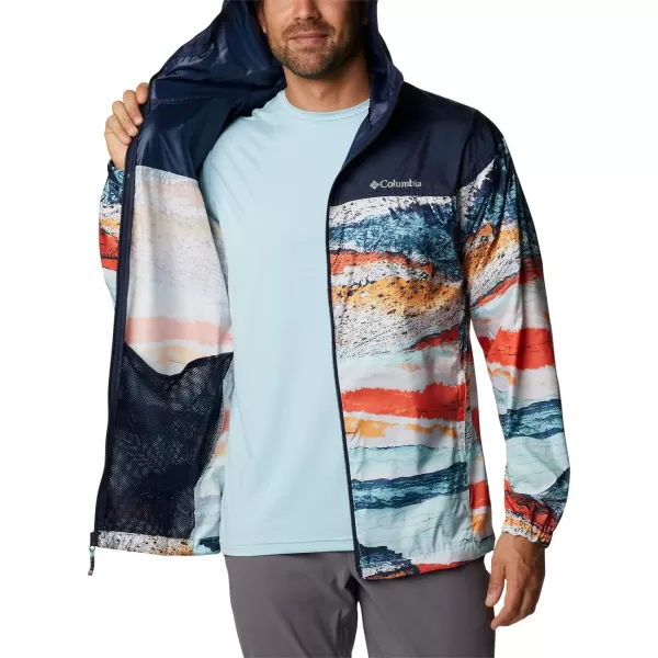 Columbia Mens Flash Challenger Novelty WindbreakerIcy Morn Hyper Nature Print