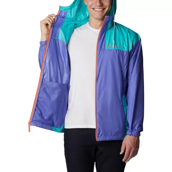 Columbia Mens Flash Challenger WindbreakerPurple LotusBright Aqua