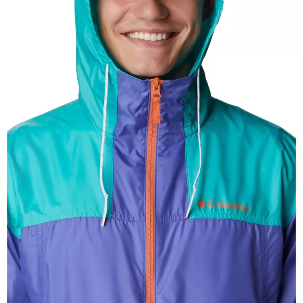 Columbia Mens Flash Challenger WindbreakerPurple LotusBright Aqua