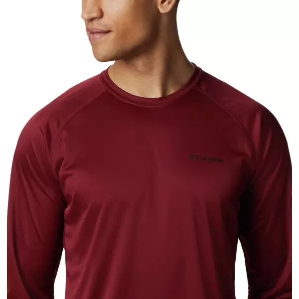 Columbia Mens Fork Stream Long Sleeve ShirtRed JasperMountain Red