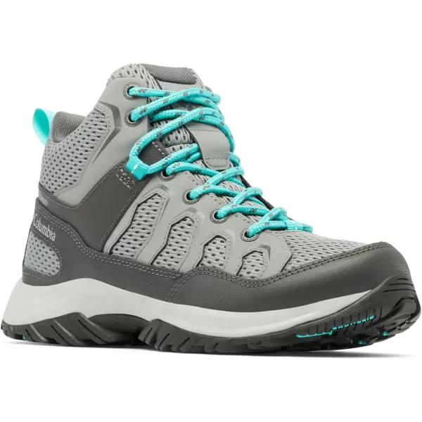 Columbia Mens Granite Trail Mid WaterproofTitanium Grey SteelBright Aqua