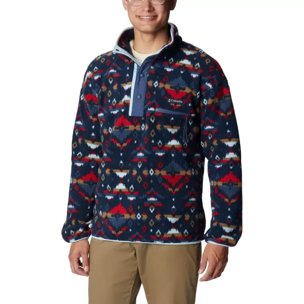 Columbia Mens Helvetia Half Snap FleeceDark Mountain Rocky Mountain Print