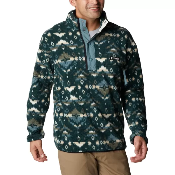 Columbia Mens Helvetia Half Snap FleeceSpruce Rocky Mountain Print