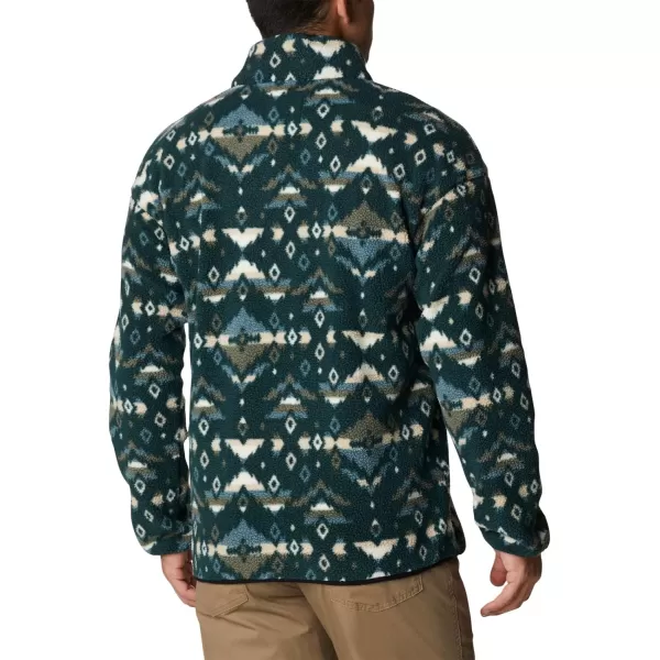 Columbia Mens Helvetia Half Snap FleeceSpruce Rocky Mountain Print