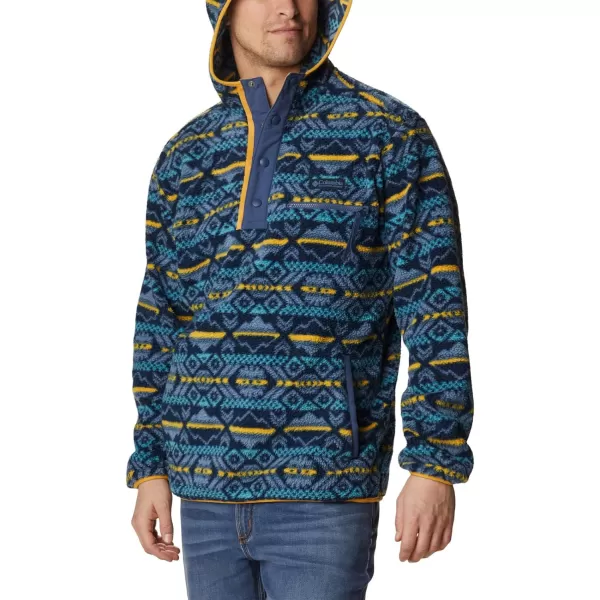 Columbia Mens Helvetia HoodieCollegiate Navy Checkered Peaks Multi