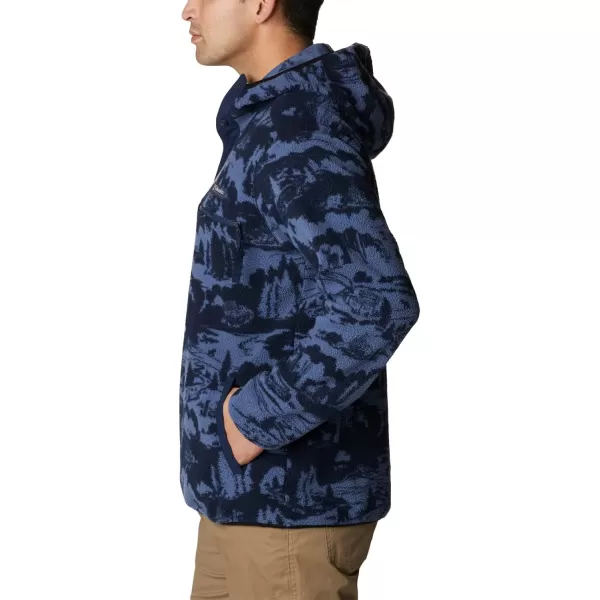 Columbia Mens Helvetia HoodieCollegiate Navy Roasted Print