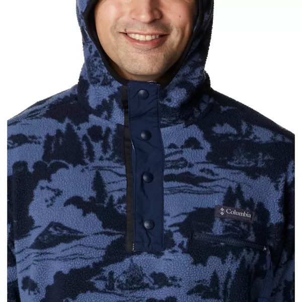 Columbia Mens Helvetia HoodieCollegiate Navy Roasted Print