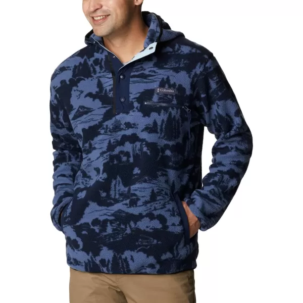 Columbia Mens Helvetia HoodieCollegiate Navy Roasted Print