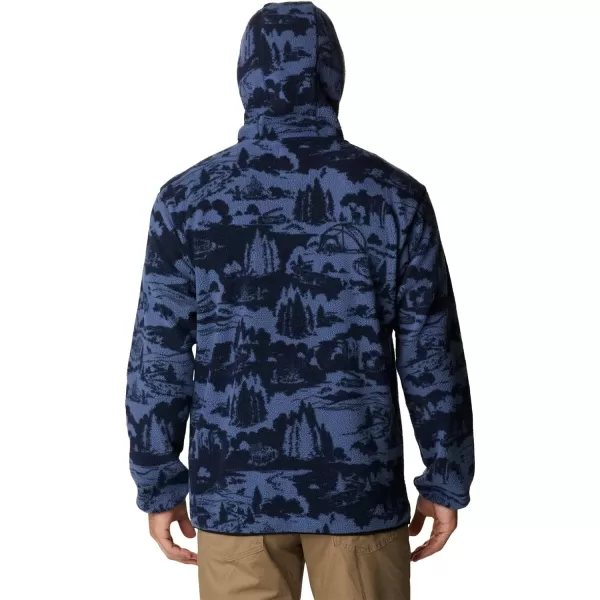 Columbia Mens Helvetia HoodieCollegiate Navy Roasted Print