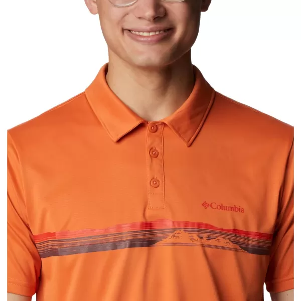 Columbia Mens Hike Novelty PoloDesert Orange