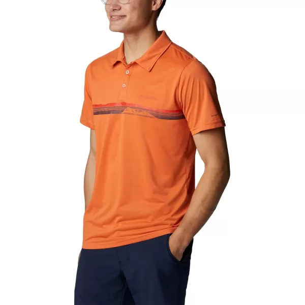 Columbia Mens Hike Novelty PoloDesert Orange