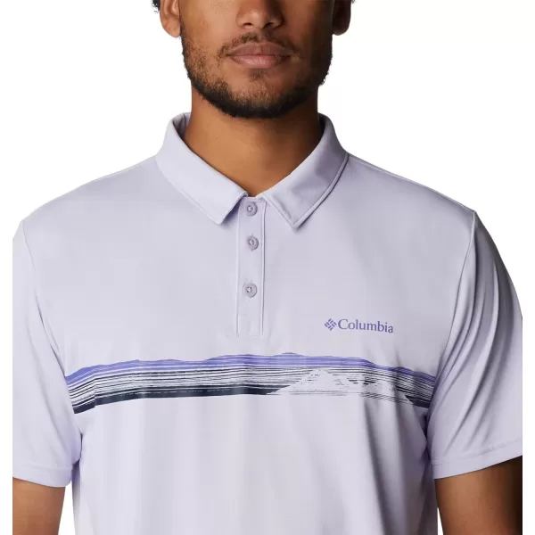 Columbia Mens Hike Novelty PoloPurple Tint