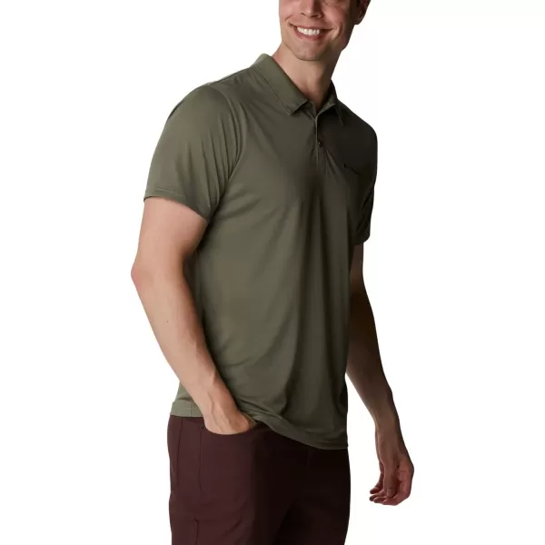 Columbia Mens Hike PoloStone Green