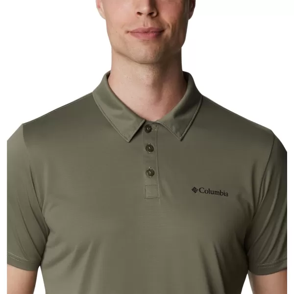 Columbia Mens Hike PoloStone Green