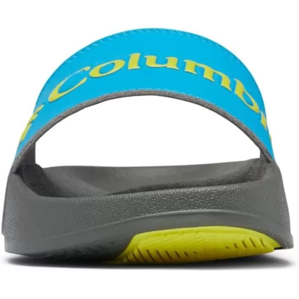 Columbia Mens Hood River Slide Sport SandalOcean BlueWarning Yellow