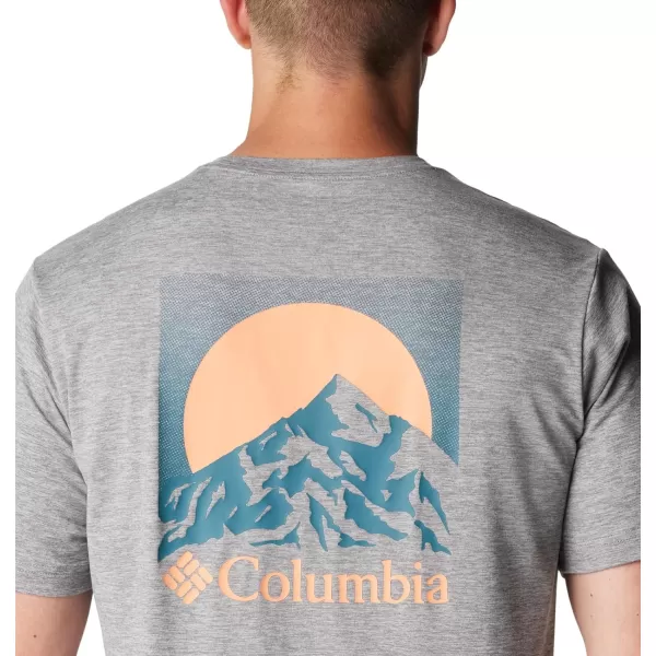 Columbia Mens Kwick Hike Back Graphic Short Sleeve TeeBoulder HeatherMoonscape