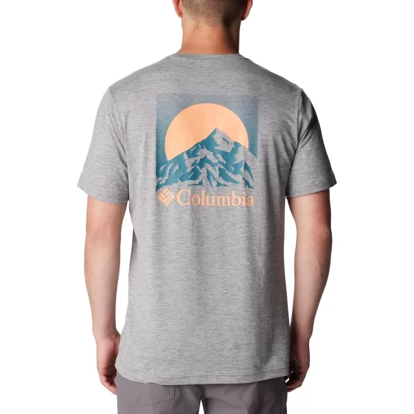 Columbia Mens Kwick Hike Back Graphic Short Sleeve TeeBoulder HeatherMoonscape