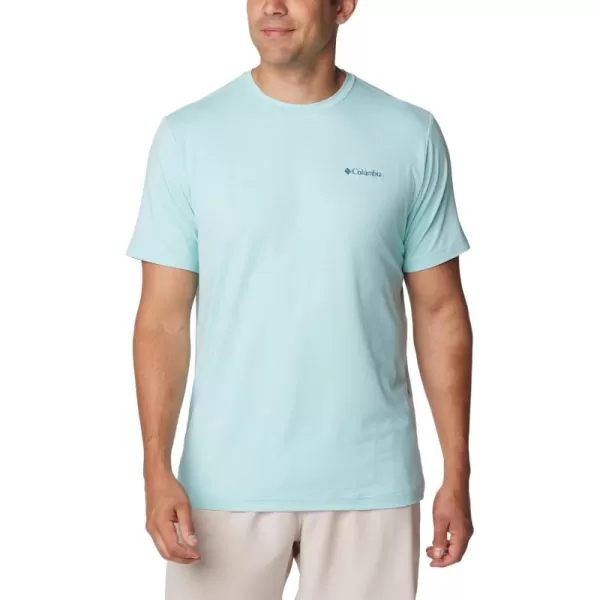 Columbia Mens Kwick Hike Back Graphic Short Sleeve TeeSpray HeatherNaturally Boundless