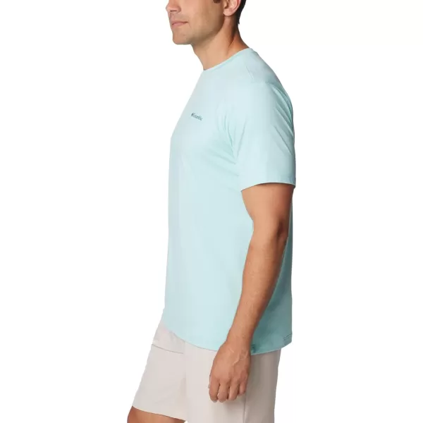 Columbia Mens Kwick Hike Back Graphic Short Sleeve TeeSpray HeatherNaturally Boundless