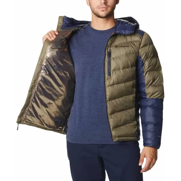 Columbia Mens Labyrinth Loop Hooded JacketStone GreenCollegiate Navy