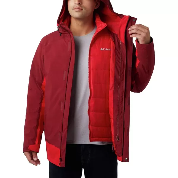 Columbia Mens Lhotse Iii Interchange JacketRed JasperMountain Red