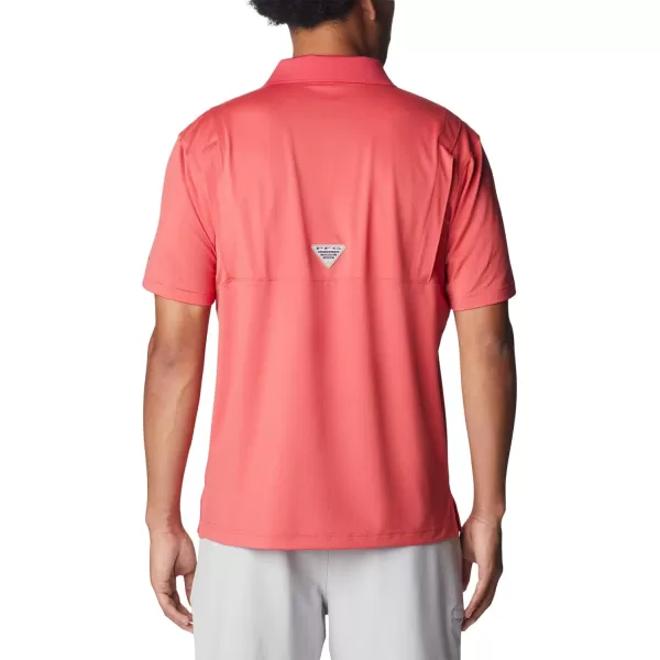 Columbia Mens Low Drag Offshore PoloSunset Red