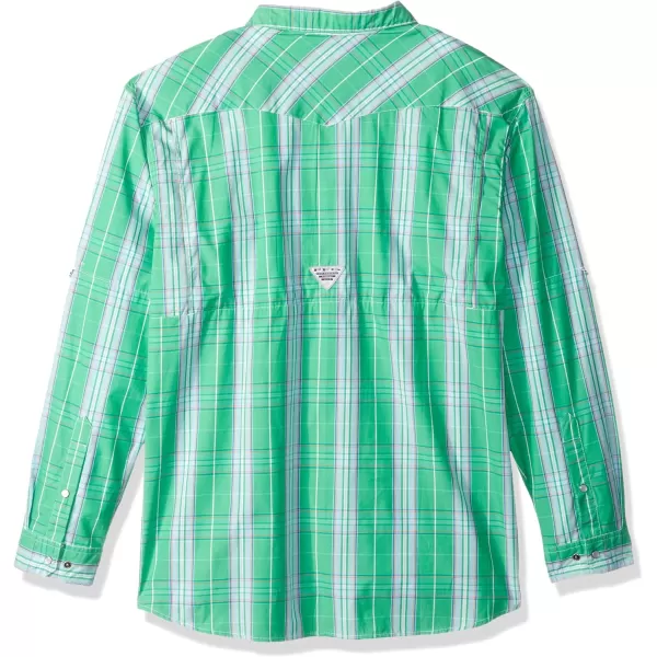 Columbia Mens Low Drag Offshore Short Sleeve ShirtDark Lime Plaid