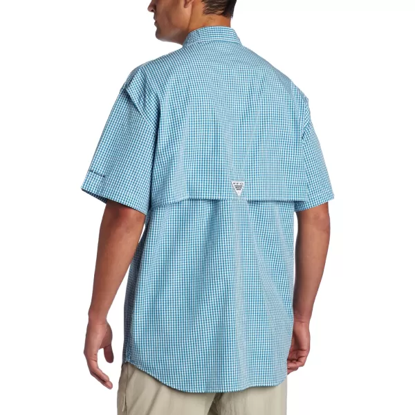 Columbia Mens Low Drag Offshore Short Sleeve ShirtOcean BlueGingham