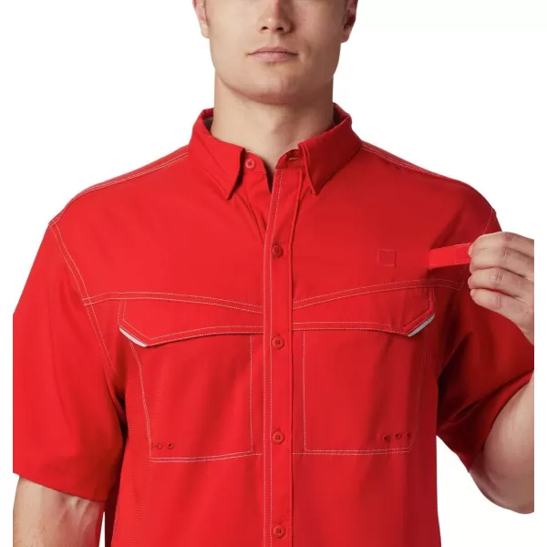 Columbia Mens Low Drag Offshore Short Sleeve ShirtRed Spark