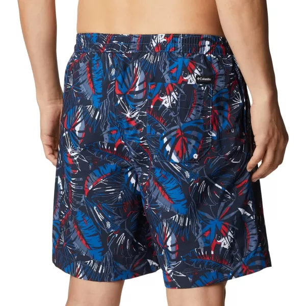 Columbia Mens M Summerdry ShortBright Indigo King Palm Multi