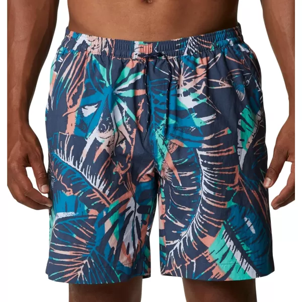 Columbia Mens M Summerdry ShortDark Mountain King Palm Multi