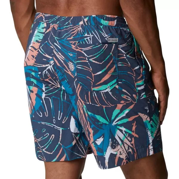 Columbia Mens M Summerdry ShortDark Mountain King Palm Multi