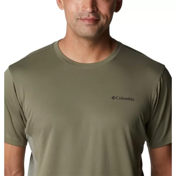 Columbia Mens M Zero Ice CirroCool Ss ShirtStone GreenStone Green Heather