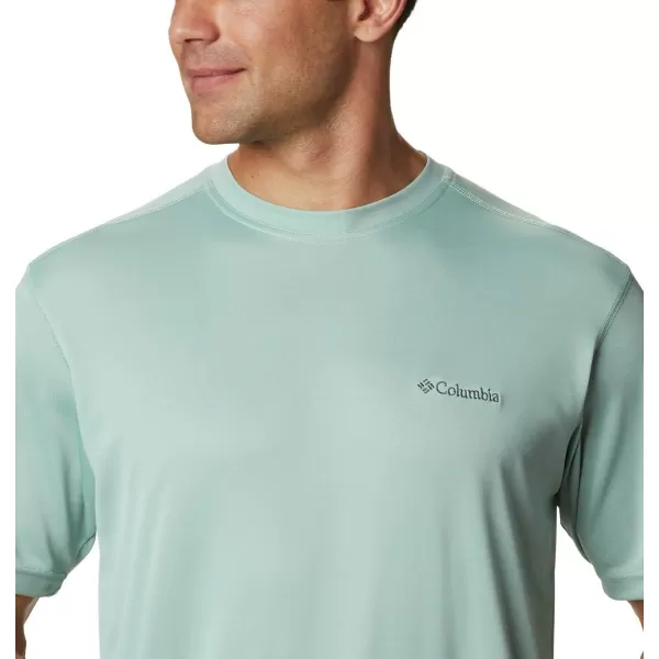 Columbia Mens Meeker Peak Short Sleeve CrewAqua Tone