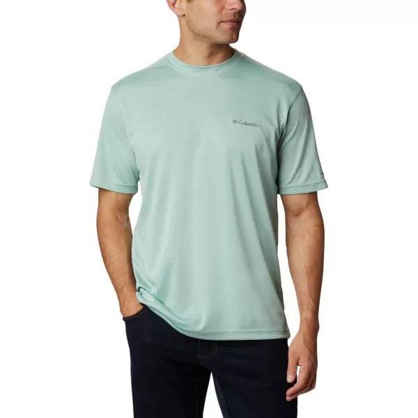 Columbia Mens Meeker Peak Short Sleeve CrewAqua Tone