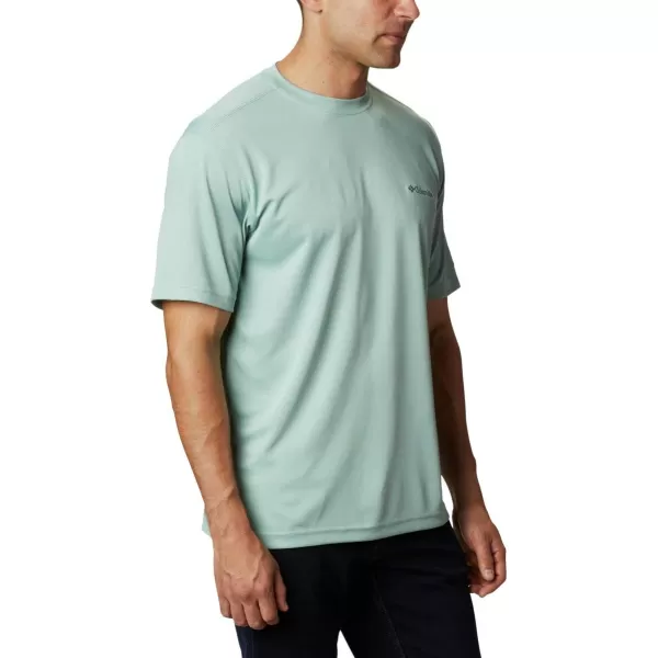 Columbia Mens Meeker Peak Short Sleeve CrewAqua Tone