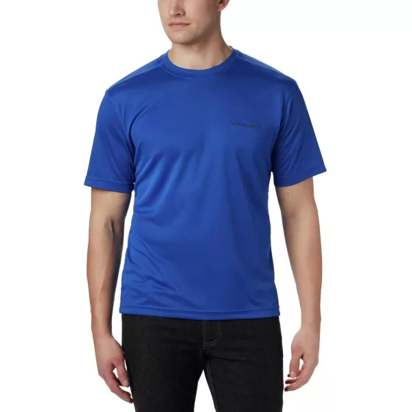 Columbia Mens Meeker Peak Short Sleeve CrewAzul