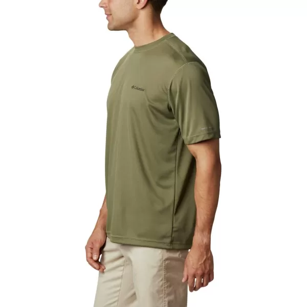 Columbia Mens Meeker Peak Short Sleeve CrewStone Green