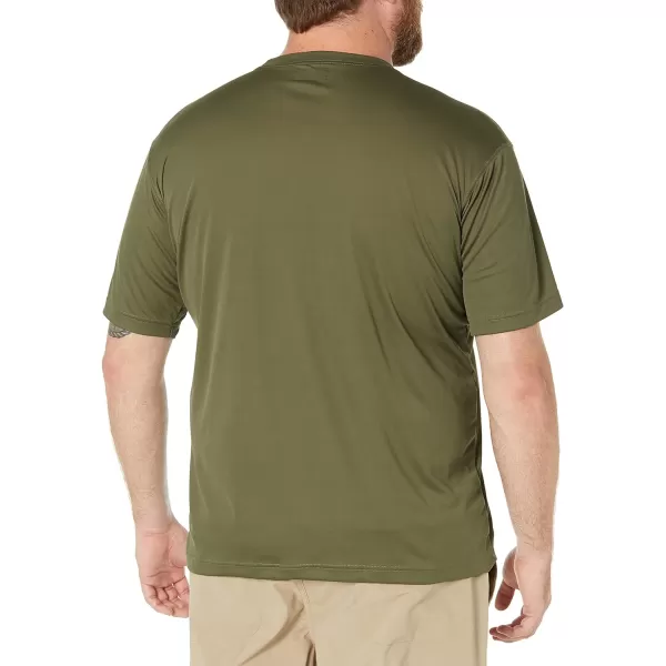 Columbia Mens Meeker Peak Short Sleeve CrewStone Green