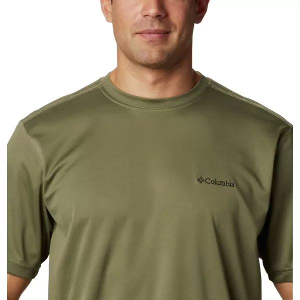 Columbia Mens Meeker Peak Short Sleeve CrewStone Green