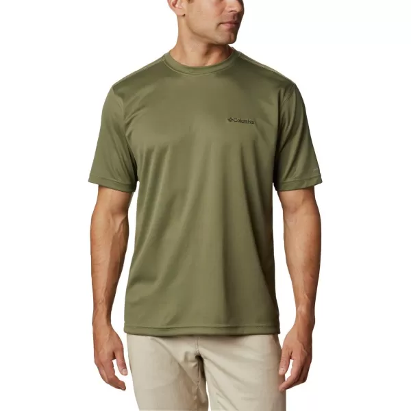 Columbia Mens Meeker Peak Short Sleeve CrewStone Green