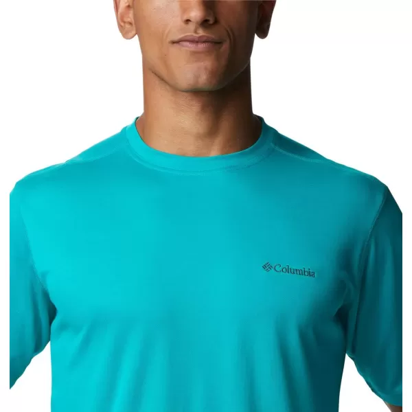 Columbia Mens Meeker Peak Short Sleeve CrewTropic Water