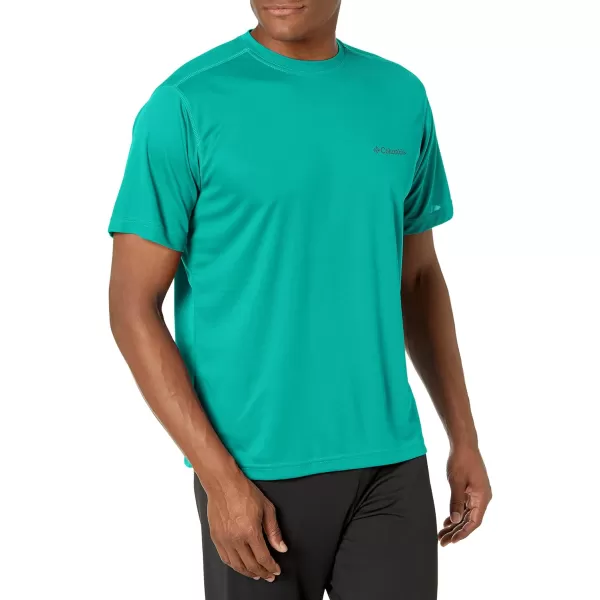 Columbia Mens Meeker Peak Short Sleeve CrewTropic Water