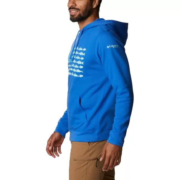 Columbia Mens PFG Fish Flag Ii HoodieBlue MacawGulf Stream Usa