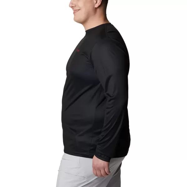 Columbia Mens PFG Terminal Tackle Fish Flag Long Sleeve Fishing ShirtBlack Bright Red Can Fish