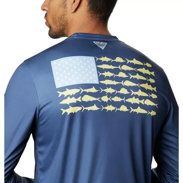 Columbia Mens PFG Terminal Tackle Fish Flag Long Sleeve Fishing ShirtCarbonSunlitCarbonSunlit