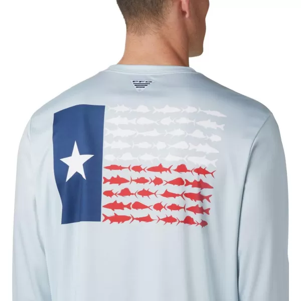 Columbia Mens PFG Terminal Tackle Fish Flag Long Sleeve Fishing ShirtCool GreyTx Fish