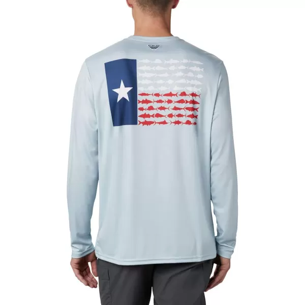 Columbia Mens PFG Terminal Tackle Fish Flag Long Sleeve Fishing ShirtCool GreyTx Fish