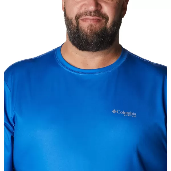 Columbia Mens PFG Terminal Tackle Fish Flag Long Sleeve Fishing ShirtVivid BlueTx Flag